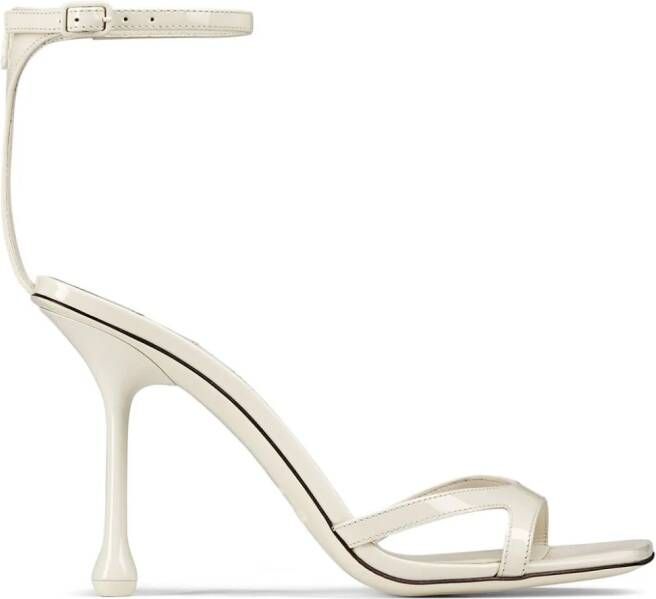 Jimmy Choo Ixia 95mm patent leather sandals White