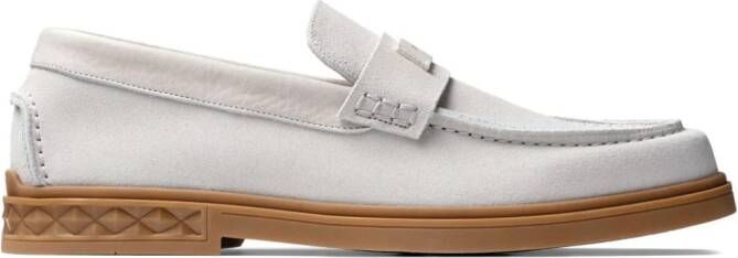 Jimmy Choo Josh Driver suede loafers White