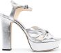 Jimmy Choo knot-detail platform sandals Silver - Thumbnail 1