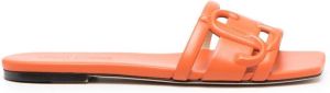 Jimmy Choo Laran debossed-logo sandals Orange