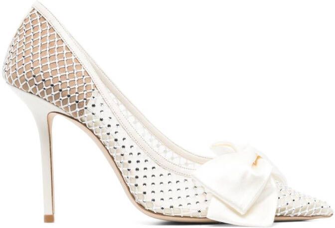 Jimmy Choo Love 100mm crystal-embellished pumps White