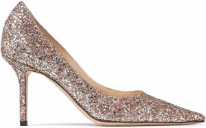Jimmy Choo Love 85mm glitter-detail pumps Pink