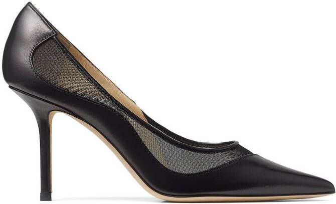 Jimmy Choo Love 85mm mesh-panel pumps Black