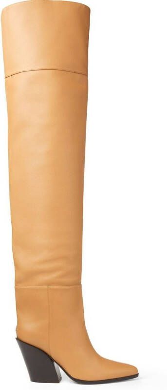 Jimmy Choo Maceo 85mm over-the-knee boots Neutrals