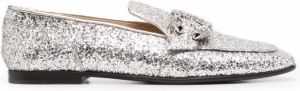Jimmy Choo Mani glitter loafers Silver