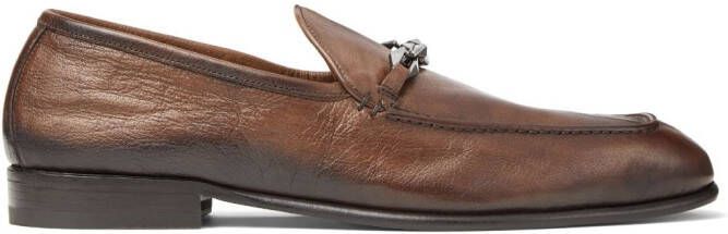 Jimmy Choo Marti Reverse leather loafers Brown