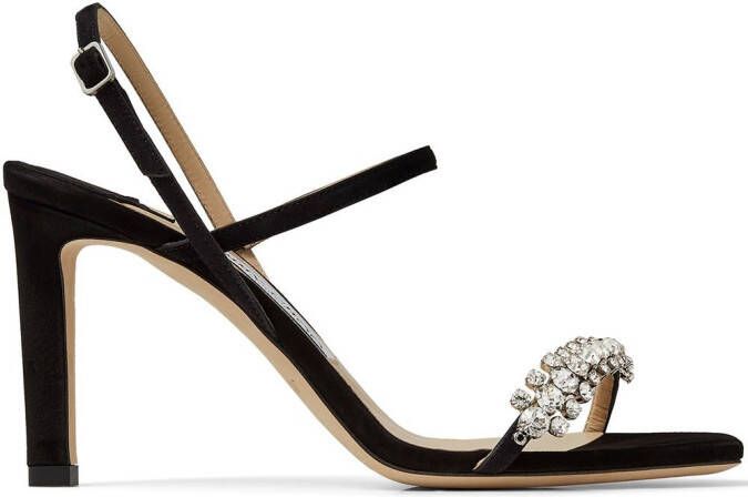 Jimmy Choo Meira 85mm crystal-embellished sandals Black