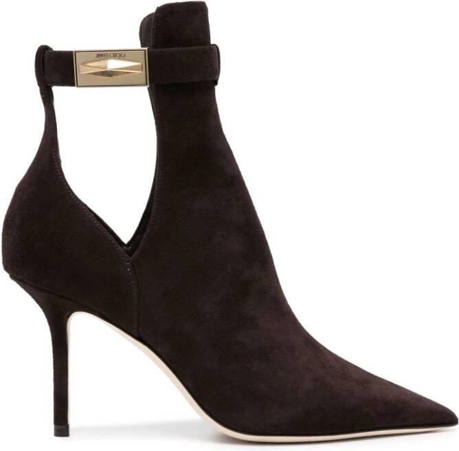 Jimmy Choo Nell 85 suede ankle boots Brown