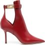 Jimmy Choo Nell 85mm leather ankle boots Red - Thumbnail 1