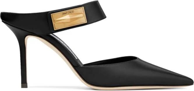 Jimmy Choo Nell 85mm leather mules Black