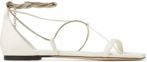 Jimmy Choo Oriana chain-straps flat sandals White