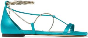 Jimmy Choo Oriana satin flat sandals Blue