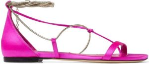 Jimmy Choo Oriana satin flat sandals Pink
