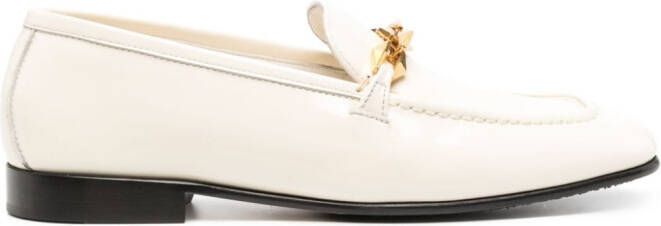 Jimmy Choo patent-leather Diamond Tilda loafers Neutrals