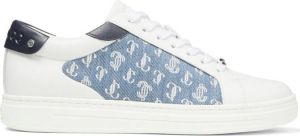 Jimmy Choo Rome leather monogram-pattern sneakers Blue