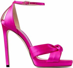 Jimmy Choo Rosie 120mm satin-finish sandals Pink