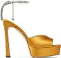 Jimmy Choo Saeda 125mm crystal-embellished sandals Yellow - Thumbnail 1