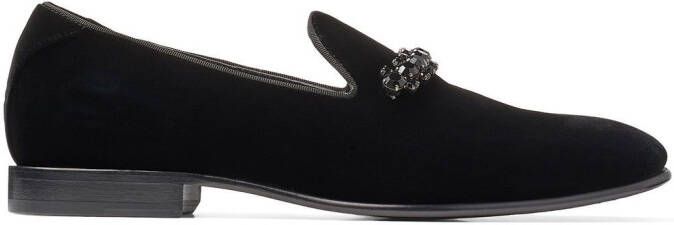 Jimmy Choo Thame embellished loafers Black