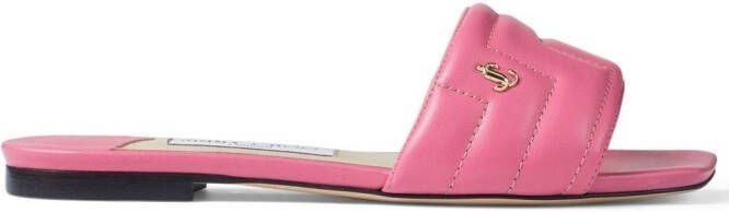 Jimmy Choo Themis quilted single-strap sandals Pink