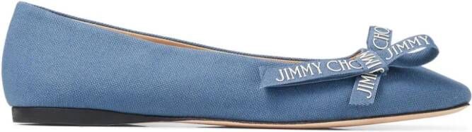Jimmy Choo Veda bow-detail ballerina shoes Blue