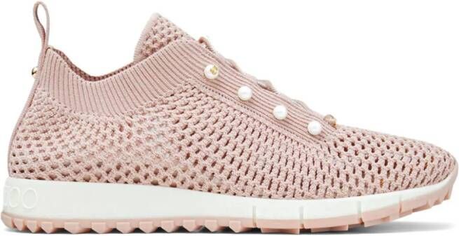 Jimmy Choo Veles pearl-embellished sneakers Pink