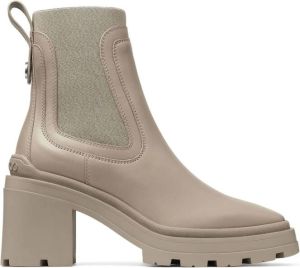 Jimmy Choo Veronique 80mm leather ankle boots Neutrals
