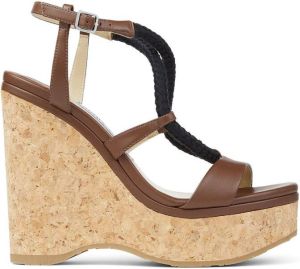 Jimmy Choo Wynwood 130mm wedge sandals Brown