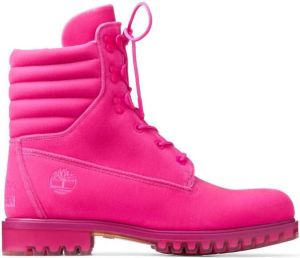 Jimmy Choo x Timberland padded lace-up boots Pink