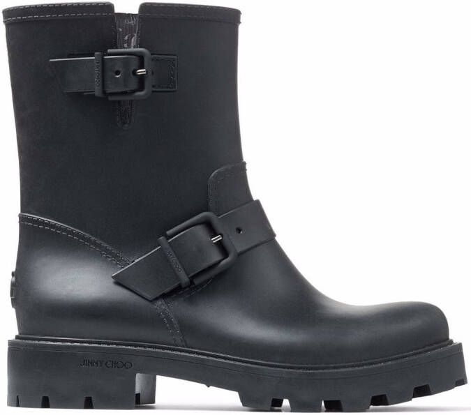 Jimmy Choo Yael flat rain boots Black