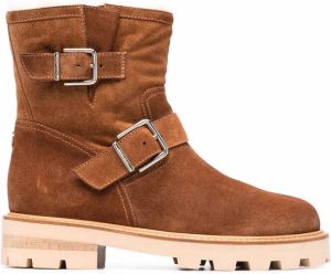 Jimmy Choo Youth II buckled suede ankle boots Brown