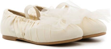 Jnby by JNBY gathered-detail leather ballerinas Neutrals
