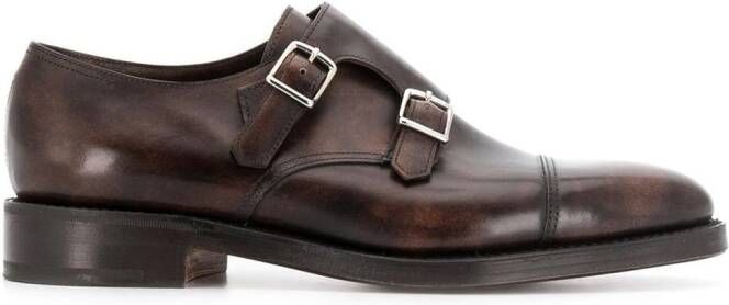 John Lobb buckle monk shoes Brown