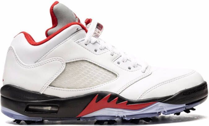 Jordan Air 5 Low Golf "Fire Red Silver Tongue" sneakers White