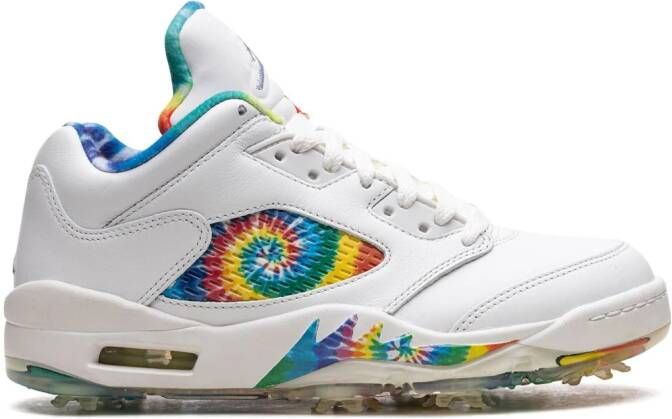 Jordan Air 5 Low "Peace Love and Golf" golf shoes White