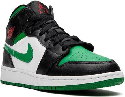 Jordan Kids Air Jordan 1 Mid "Green Toe" sneakers Black