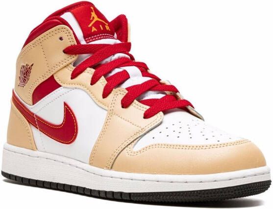 Jordan Kids Air Jordan 1 Mid "Beige Red" sneakers White