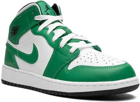 Jordan Kids Air Jordan 1 Mid "Lucky Green" sneakers White