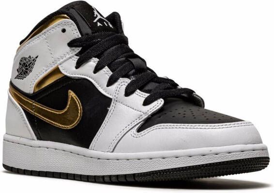 Jordan Kids Air Jordan 1 Mid "White Gold Black" sneakers