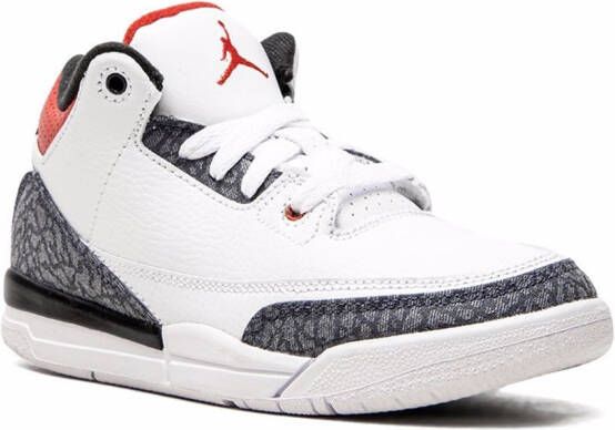 Jordan Kids Jordan 3 Retro SE "Fire Red Denim" sneakers White