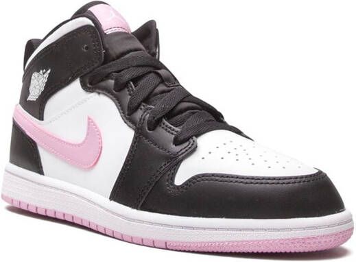 Jordan Kids Jordan 1 Mid "White Light Arctic Pink Black" sneakers