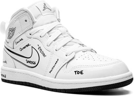 Jordan Kids Jordan 1 Mid "Schematic" sneakers White