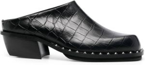 JORDANLUCA 60mm Jude croc-embossed shoes Black