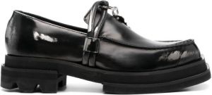 JORDANLUCA lock-detail calf-leather loafers Black