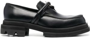 JORDANLUCA lock-detail leather loafers Black