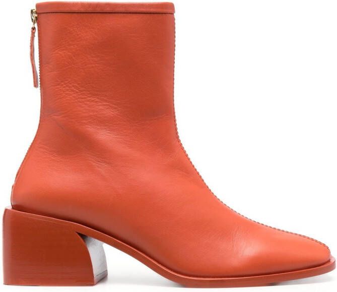 JOSEPH heeled 70mm ankle boots Orange