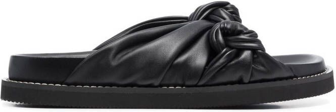 JOSEPH knot-detail leather sandals Black