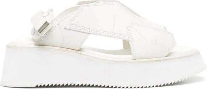 Julius Edge cut-out leather sandals White