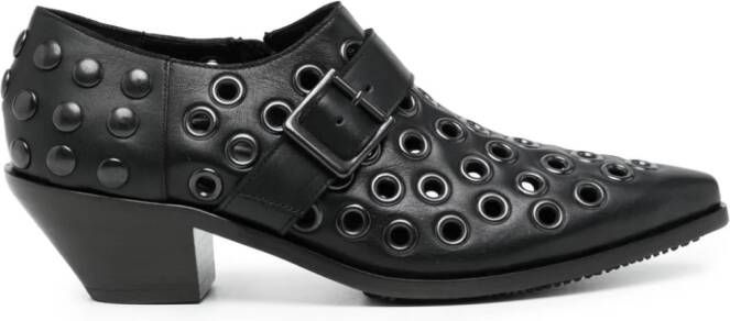 Junya Watanabe 50mm rivet-detail leather boots Black