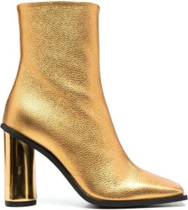 Just Cavalli 100mm metallic-effect ankle boots Yellow