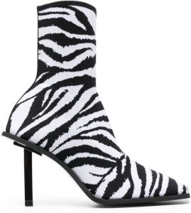 Just Cavalli 100mm zebra-print ankle boots Black